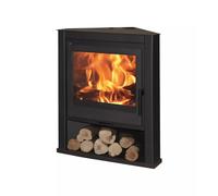 Stufa a legna angolare Panadero "E-40" grigio 6,9 kW