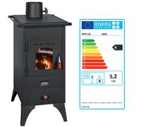 Stufa a Legna Compatta 5 kW - Alta Efficienza e Design Moderno - Prity Mini