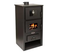 Stufa a legna con forno in acciaio ANYA 12,2 KW L 52 x P 46 x H 105