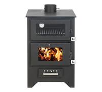 STUFA A LEGNA CON FORNO IN ACCIAIO MG 450 NERA 14,6 Kw L50,5 x P58,5 x H90,5cm [EEK: A]