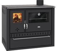Stufa a legna con forno Prity GT FS S DR Nero