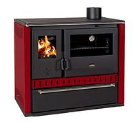 Stufa a legna con grande forno - EEK A - Prity GT FS S DR rosso (rosso)