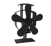 Stufa a legna con rilevamento automatico con termometro a 5 pale alimentata a calore ventilatore per stufa a legna piccola nero bronzo oro argento