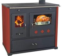 Stufa a legna con vano cottura e piano di cottura Pracktik Lux Red Stufa a legna 9,5 kW