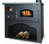Stufa a Legna Cucina a Legna con Forno in Acciaio Verona 5,9 - 10 kW con Piastra [EEK: A]