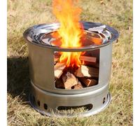 Stufa a Legna da Campeggio Portatile Fornello a Legna Outdoor in Acciaio Al Carbonio con Set Grill e Borsa da Trasporto, per Riscaldamento e Cucina