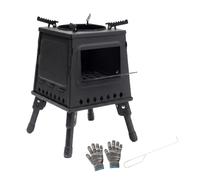 Stufa a Legna da Tenda Ventilazione Laterale Stufa Pieghevole Supporto Pentola