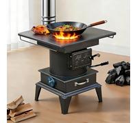 Stufa A Legna E Carbone, Stufa Multifunzione In Ghisa Per Riscaldamento E Cottura, Con Asta E Imbuto Per Cenere, Per Baita, Garage E Esterno