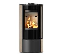 Stufa a legna in acciaio KRATKI ERIK Ø 150 5,5 kW ceramica decorativa GOLD