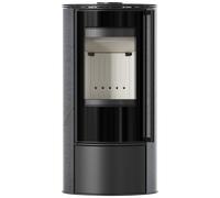 Stufa a legna in acciaio KRATKI ERIK Ø 150 5,5 kW ceramica decorativa GRAFITE