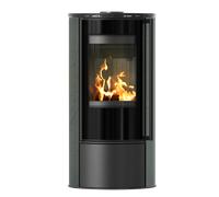 Stufa a legna in acciaio KRATKI ERIK Ø 150 5,5 kW ceramica decorativa SERPENTINO