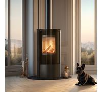 Stufa a legna in acciaio ERIK Ø 150 5,5 kW porta a chiusura automatica