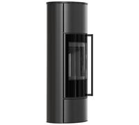 Stufa a legna in acciaio ERIK Alta Ø 150 5,5 kW nero thermotec porta automatica