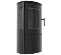 Stufa a legna in acciaio FALCON VIEW Ø 150 10 kW thermotec nero [EEK: A+]
