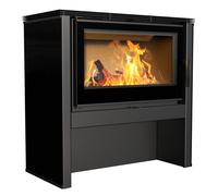 Stufa a legna in acciaio KRATKI JUNO 12 kW Ø 160 pannello nero [EEK: A]