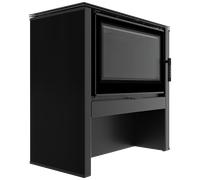 Stufa a legna in acciaio KRATKI JUNO 12 kW Ø 160 pannello nero thermotec nero