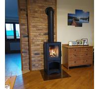 Stufa a legna in acciaio KRATKI K5 Ø 150 7 kW thermotec nero
