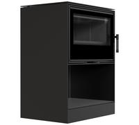 Stufa a legna in acciaio KARI 70 Ø 150 8 kW spazio per il legno nero automatica