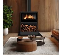Stufa a legna in acciaio KARI 70 Ø 150 8 kW spazio per il legno porta a chiusura