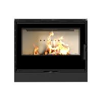 Stufa a legna in acciaio KRATKI KARI 80 Ø 180 12 kW porta a chiusura automatica