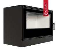 Stufa a legna in acciaio KARI 95 Ø 180 14 kW porta a chiusura