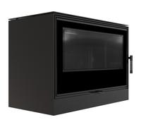 Stufa a legna in acciaio KARI 95 Ø 180 14 kW rivestimento nero thermotec porta a chiusura