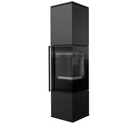 Stufa a legna in acciaio KRATKI REN/L destro Ø 150 7 kW rivestimento nero [EEK: A]
