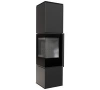 Stufa a legna in acciaio KRATKI REN/L sinistra Ø 150 7 kW rivestimento nero [EEK: A]