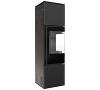 Stufa a legna in acciaio KRATKI REN/M destro Ø 150 7 kW rivestimento nero [EEK: A]