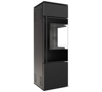 Stufa a legna in acciaio KRATKI REN/S destro Ø 150 7 kW rivestimento nero [EEK: A]