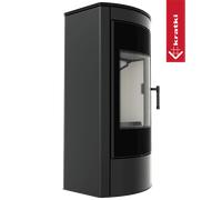 Stufa a legna in acciaio KRATKI TITAN Panorama Ø 150 11 kW porta a chiusura