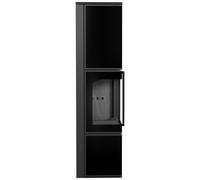 Stufa a legna in acciaio TORA/L 8 kW Ø 150 pannello in vetro nero thermotec nero