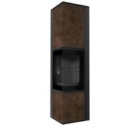 Stufa a legna in acciaio KRATKI TORA/L 8 kW Ø 150 Sinterizzazione del quarzo OXIDE MORO thermotec nero porta a chiusura