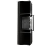 Stufa a legna acciaio KRATKI TORA M 8kW Ø150 vetro nero thermotec nero chiusura