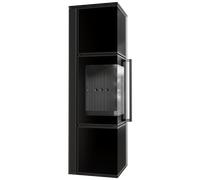 Stufa a legna in acciaio KRATKI TORA/M 8 kW Ø 150 pannello in vetro nero
