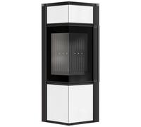 Stufa a legna in acciaio KRATKI TORA/S 8 kW Ø 150 pannello in vetro bianco thermotec nero porta a chiusura