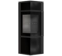 Stufa in acciaio KRATKI TORA/S 8k W Ø150 pannello in vetro nero porta a chiusura