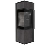 Stufa KRATKI TORA S8kW Ø150 PIETRA SAVOIA ANTRACITE thermotec nero chiusura auto