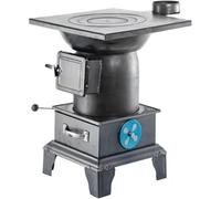 Stufa a legna in acciaio spesso in ghisa ad alta efficienza Stufa di riscaldamento per cucinare e riscaldare la stufa a pellet di carbone a risparmio energetico con cassetto per cenere