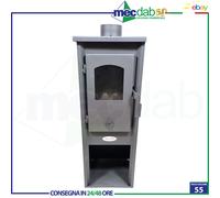 Stufa A Legna In Acciaio Verniciato 5-7 KW 33x36xH93 Cm Ideal Star Antracite