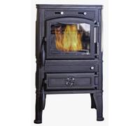Stufa a Legna in Ghisa 12,5 kW 54x49,3x94,6 cm Lava Nera