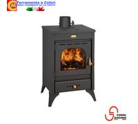 Stufa a Legna KIR 12 kw Caminetto Casa Nero Opaco Acciaio Alto Spessore Interno [EEK: A]