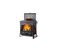 STUFA A LEGNA LA NORDICA + EXTRAFLAME "ISOTTA EVO" PIASTRA CON CERCHI NERO 11...