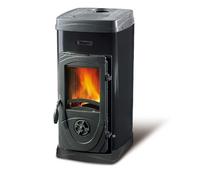 Stufa a Legna Nordica EXTRAFLAME Super Junior NERA con Rivestimento in Acciaio S