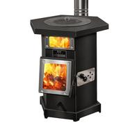 Stufa a legna per riscaldamento domestico, combustione a gassificazione, finestra di visualizzazione del fuoco a doppio strato, design senza fumo per riscaldamento e cottura efficienti