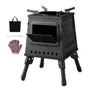 Stufa a Legna Piccola da Esterno Portatile con Borsa per il Trasporto | Stufa a Legna da Campeggio Pieghevole per Campeggio, Picnic, Pesca Sul Ghiaccio e Escursionismo(30x30x48cm(11.8x11.8x18.9in))