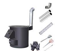 Stufa a Legna Piccola in Acciaio Laminato a Freddo, Stufe a Legna da Interno, Combustione Secondaria, Include Accessori, per Cucinare, Riscaldare, Picnic, Viaggi in Camper(52cm/21in)