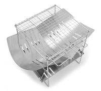 Stufa a legna pieghevole antivento in acciaio inossidabile - Barbecue portatile for cucinare all'aperto, braciere for escursionismo e zaino in spalla(Stove and Net)