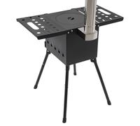 Stufa a legna pieghevole da campeggio, portatile, per tende, riscaldamento e cucina, 36-56 cm, altezza regolabile per caccia, campeggio, giardino