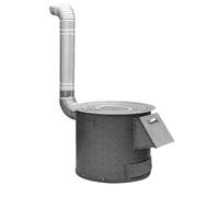 Stufa a legna portatile da esterno con camino rimovibile per barbecue da campeggio Angolo cottura (52x52x40cm)